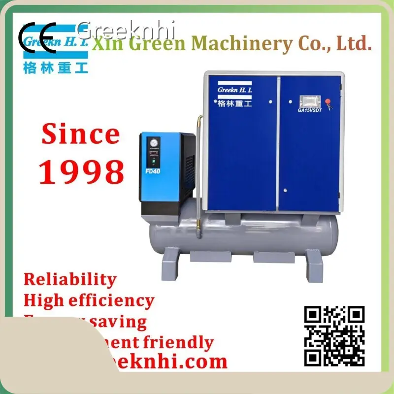 Greekn HI Compressor GA15VSDT 15KW 16BAR Variable Speed All In One Screw Air Compressor For Laser Cutting Machine 1