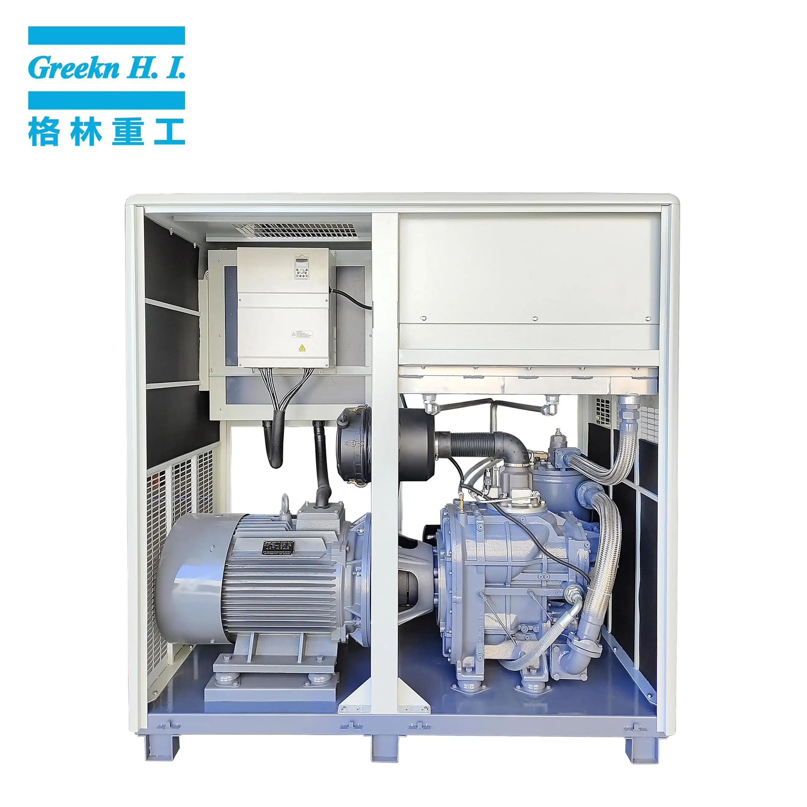 Air Compressors Variable Speed Oil Injected Rotary Screw Air Compressor Wholesale - Greeknhi Screw Air Compressor 3