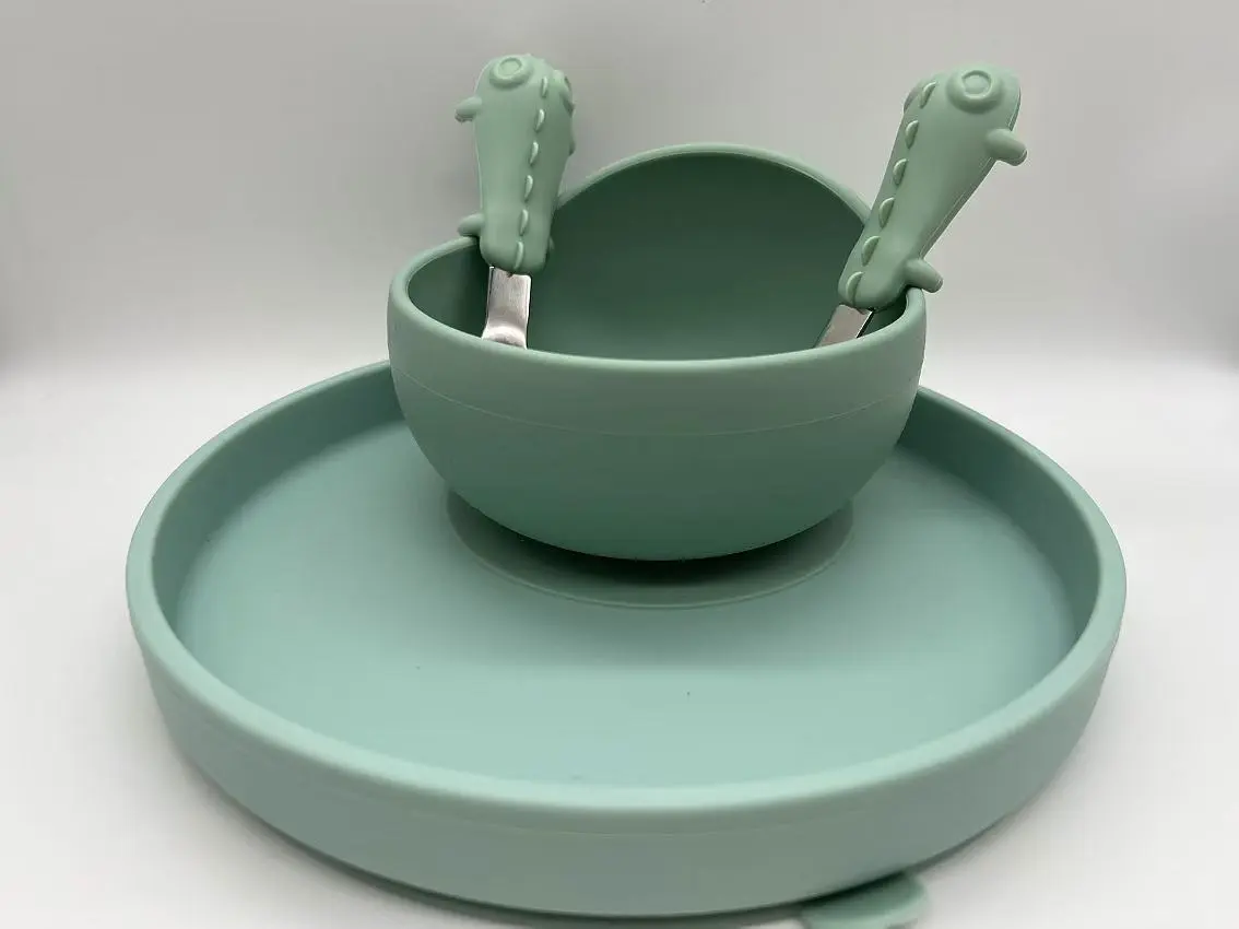Silicone Baby Tableware Set for Feeding and Eating 1