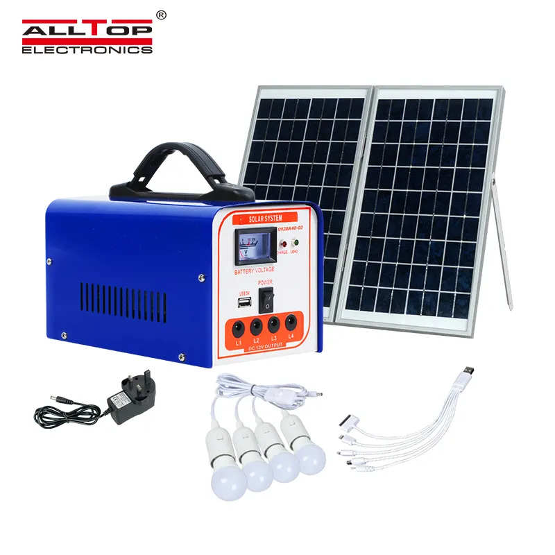 portable solar panel home lighting system series for battery backup 4