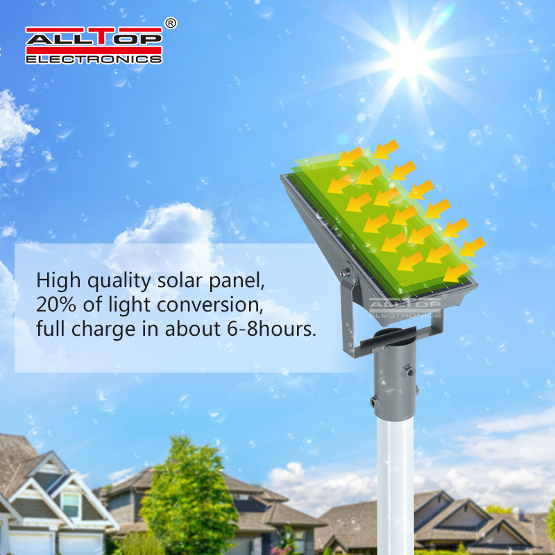 ALLTOP High lumen bridgelux smd outdoor waterproof ip65 8w 12w solar led flood light 3