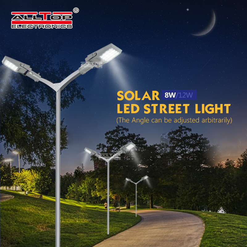 ALLTOP High lumen bridgelux smd outdoor waterproof ip65 8w 12w solar led flood light 5
