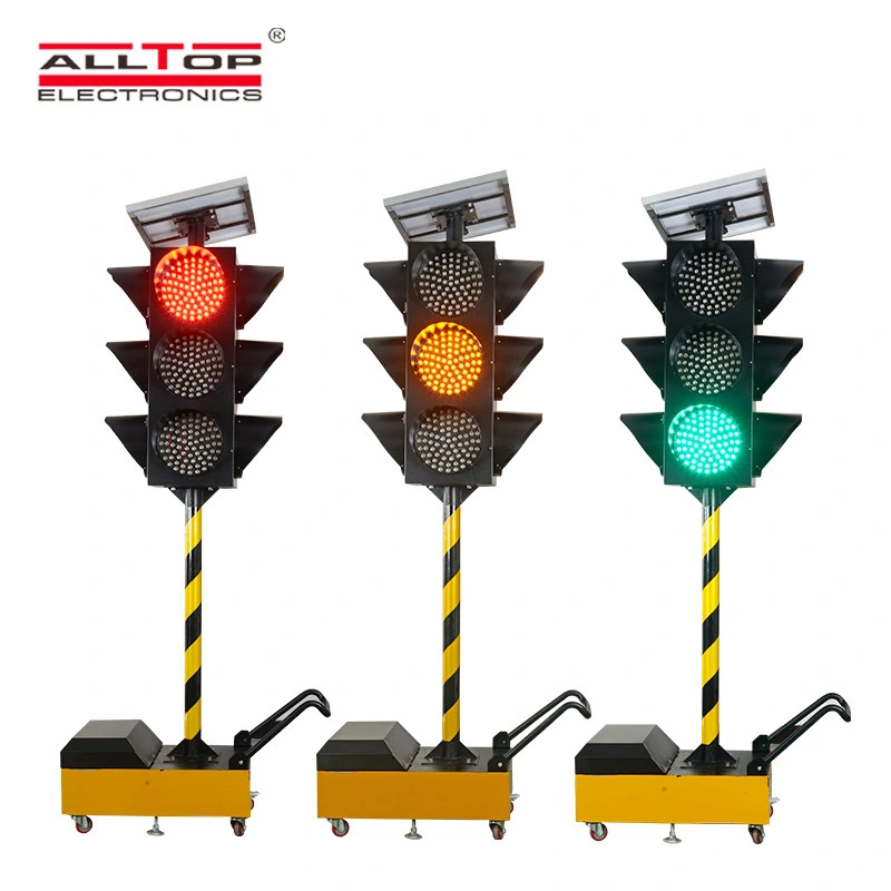 ALLTOP New Design IP65 LED Solar Warning Light Flashing Red Traffic Indicator Light 1