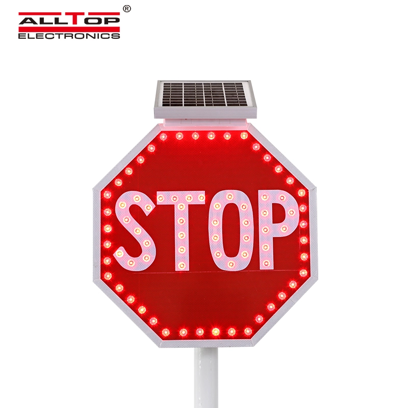 Best selling 24 hours continuous work OEM reflective aluminium led traffic solar road warning sign 1