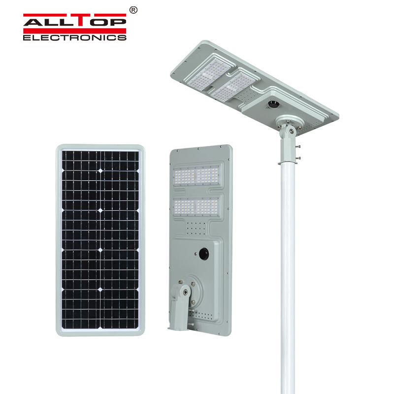 ALLTOP High quality outdoor lighting microwave induction ip65 smd 40w 60w 120w 180w integrated all in one led solar street light 1