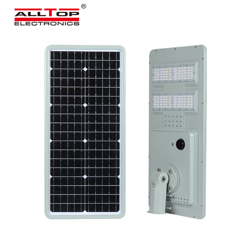ALLTOP High quality outdoor lighting microwave induction ip65 smd 40w 60w 120w 180w integrated all in one led solar street light 3
