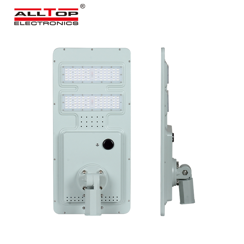 ALLTOP High quality outdoor lighting microwave induction ip65 smd 40w 60w 120w 180w integrated all in one led solar street light 4