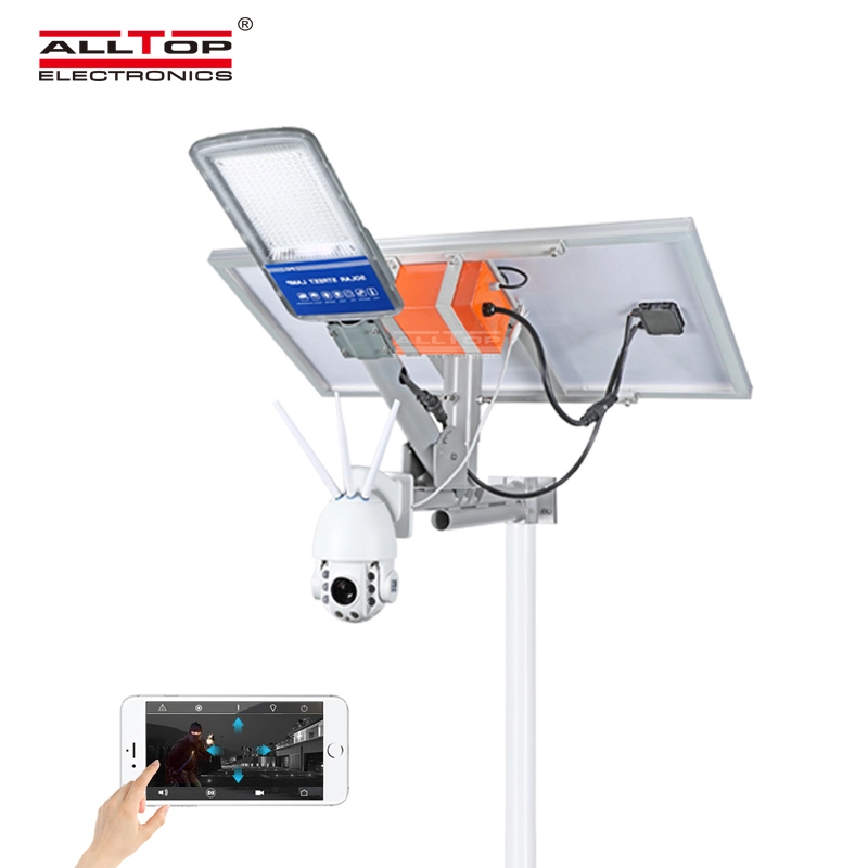 ALLTOP Remote Wireless Control 80w Solar Street Light With Wifi Cctv Camera 1
