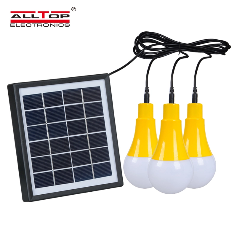 ALLTOP portable solar battery rechargeable outdoor indoor 5w solar led bulb lamp 1