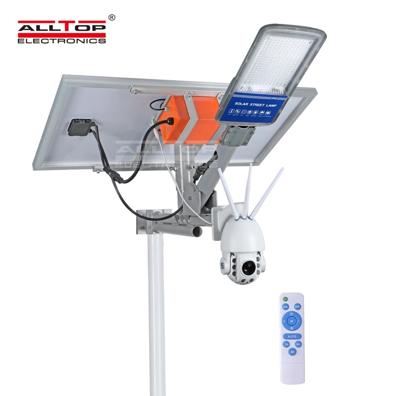 ALLTOP 2020 4g cctv 1080P outdoor solar wifi camera with solar led street light 1