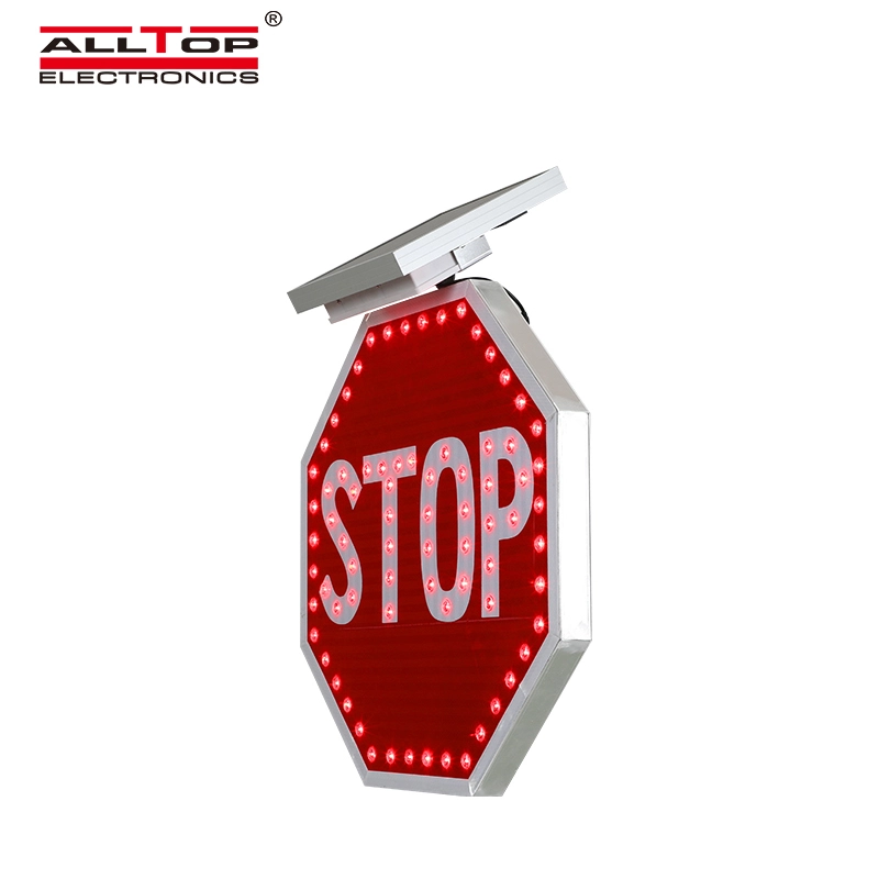 ALLTOP led flashing traffic warning solar panel powered road safety signs with reflective film 1