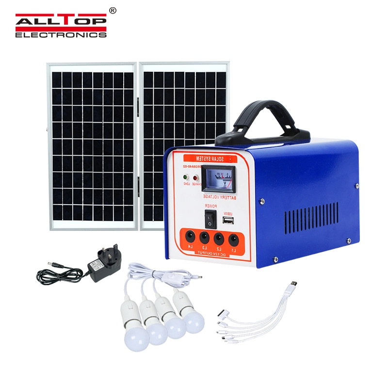 ALLTOP Home mobile charging solar panel led light kits 40w mini solar system 1