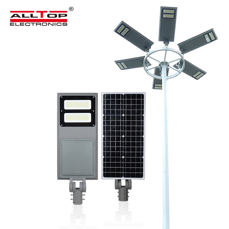 ALLTOP IP65 Outdoor waterproof integrated fixture road lighting 40 60 100 watt all in one solar led streetlight 1