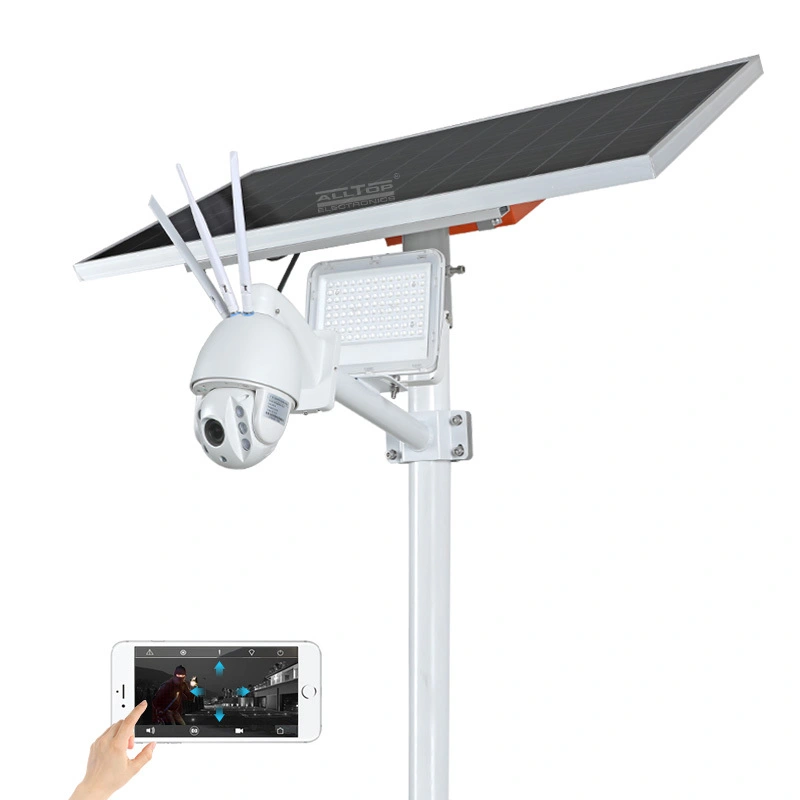ALLTOP Aluminium Alloy 80w outdoor ip65 intelligent CCTV camera security solar led flood light 1