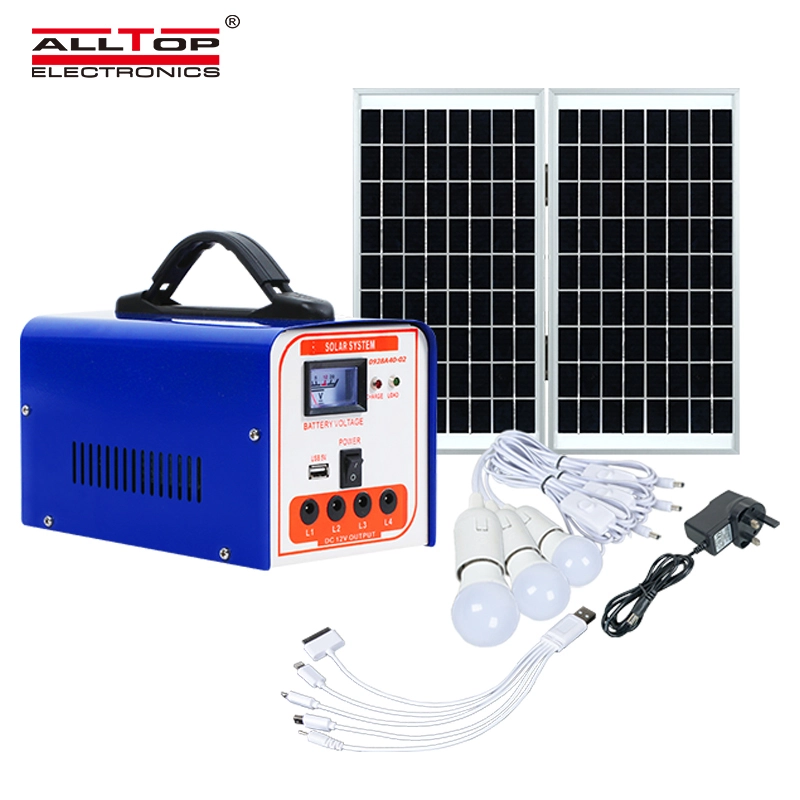 ALLTOP Hot selling portable DC solar kits 40w mini solar power lighting system for home 1