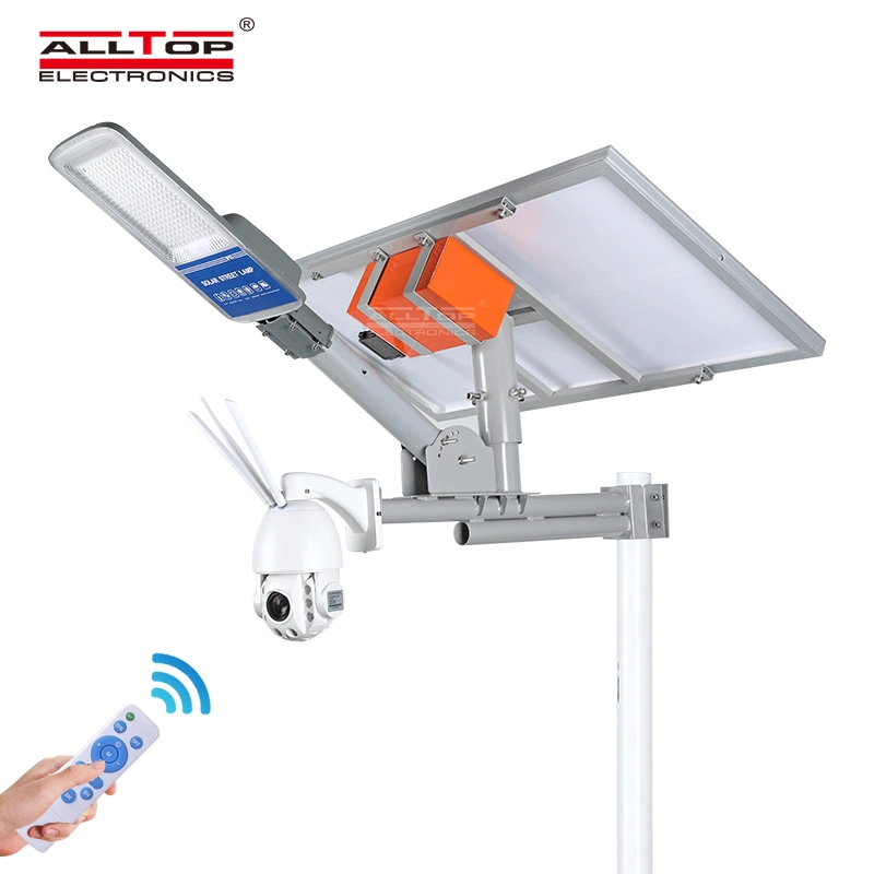 ALLTOP Remote Wireless Control 80w Monitor Solar Street Light With 4G/Wifi Cctv Camera 1