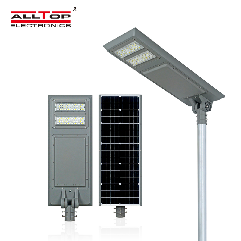 ALLTOP Cheap price outdoor lighting fixture aluminium IP65 smd 100w all in one solar led garden lamp 1