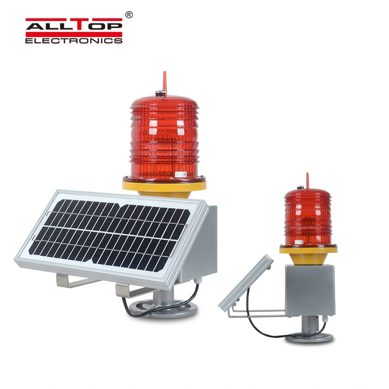 ALLTOP Aluminum solar powered LED Warning Light Flashing Red Traffic Indicator Light 1