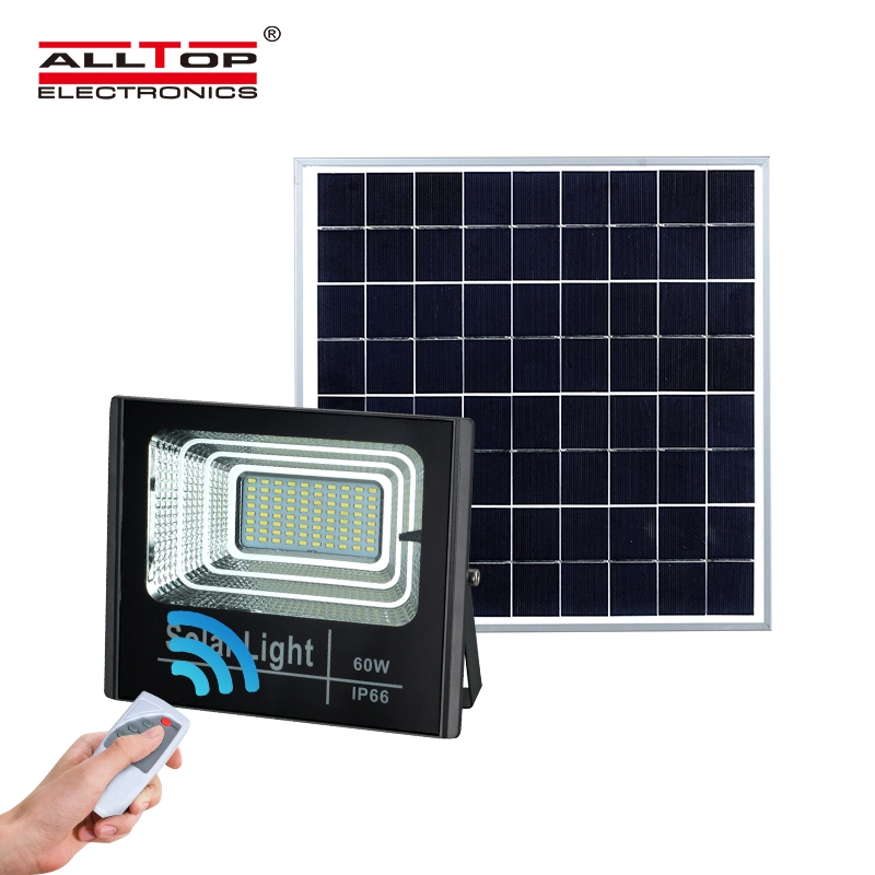 ALLTOP High lumen outdoor waterproof die casting aluminium housing smd ip66 25w 40w 60w 100w solar led flood light 1