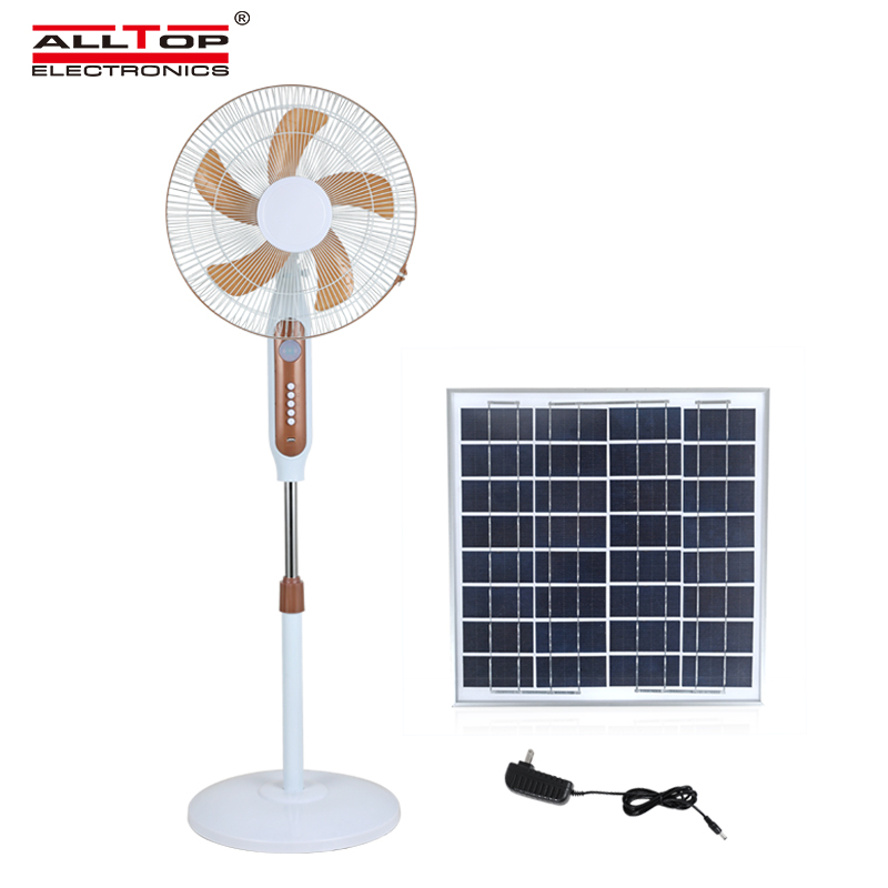 ALLTOP 16 inch rechargeable solar table fan with solar panel 1