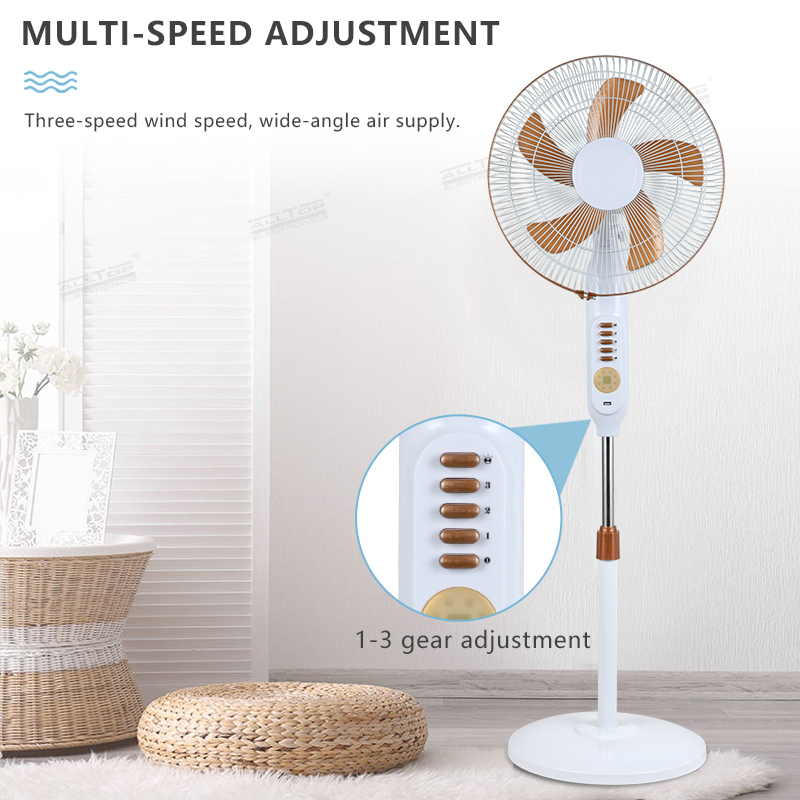ALLTOP 16 inch rechargeable solar table fan with solar panel 8