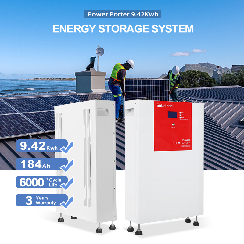 Power Storage 51.2v lithium iron battery 184ah battery pack 6000+ Cycles battery pack Home Solar 3
