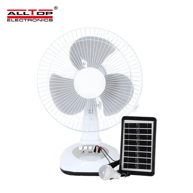 office home solar battery Rechargeable Table Fan DC table desk Fans use emergency Led Light USB Charge pedestal Fan 1