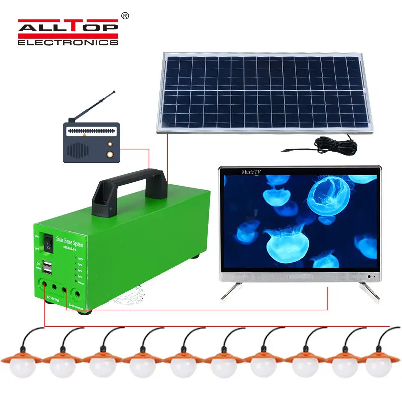 ALLTOP energy-saving solar led lighting kit system factory direct supply for battery backup 5
