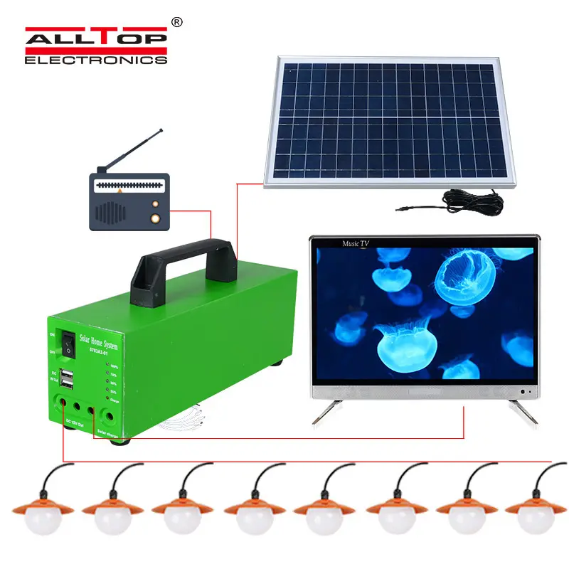 ALLTOP energy-saving solar led lighting kit system factory direct supply for battery backup 4