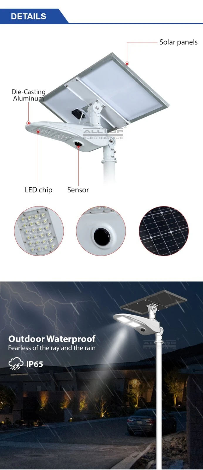 solar led street lamp shining rightness for outdoor yard ALLTOP 6