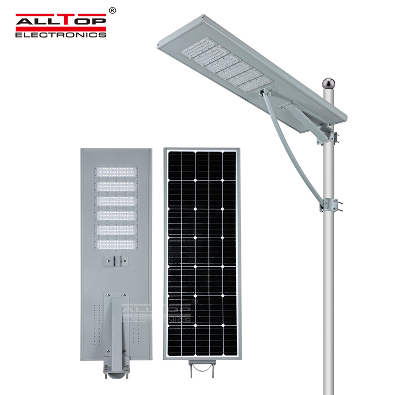 ALLTOP High quality outdoor courtyard lighting ip65 smd 60W 90W 120W 150W 180W integrated all in one led solar street light 7