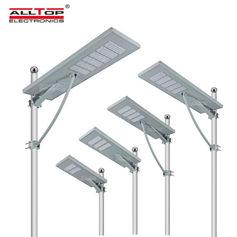 ALLTOP High quality outdoor courtyard lighting ip65 smd 60W 90W 120W 150W 180W integrated all in one led solar street light 6