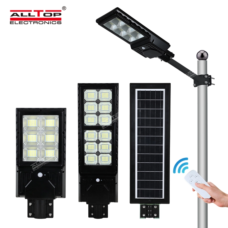 ALLTOP Ultra high quality outdoor waterproof aluminum housing ip65 smd 300w 600w integrated all in one led solar street light 1