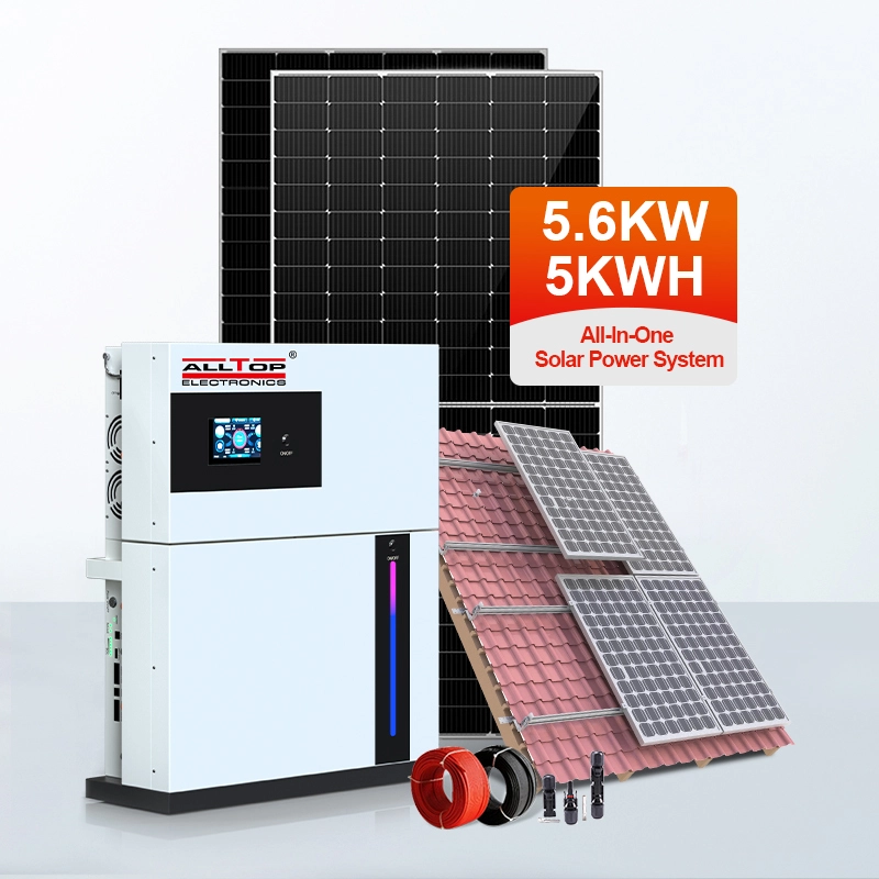 All-In-One Solar Power System Set 5.6kw Hybrid Off Grid Solar Power System Complete Solar Panel System For Home Household 1