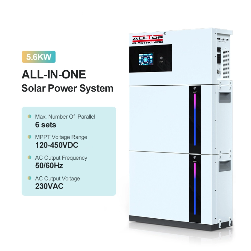 Complete Home Solar Power System 5.6KW Solar Panel Systems With LiFePO4 Battery All in One Solution 1