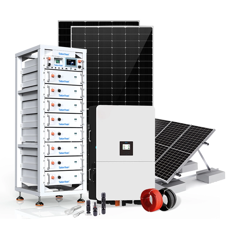 40KW Hybrid Solar Panels Energy System 80KWH Complete Kit Solar Power System With Storage Set for Home 1