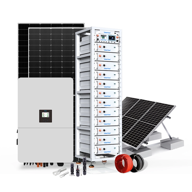 50KW 100KWH Hybrid Solar Power System with Inverter and Lithium Battery Solar Wind Hybrid System European Warehouse Factory Price 1