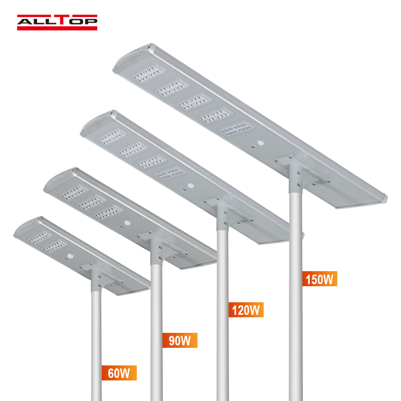 ALLTOP Energy Saving Street Light outdoor light 60W 90W 120W 150W integrated all in one led solar street light 6