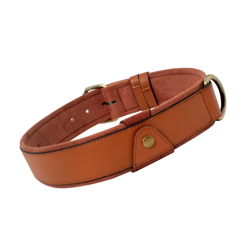 Apple Air Tag Dog Collar Full Grain Cow Leather Wholesale - Purespet 6