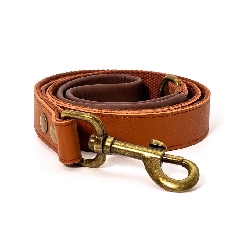 Laisse de chien en cuir véritable| Laisse d'entraînement durable pour la marche des animaux de compagnie PSP-312 1