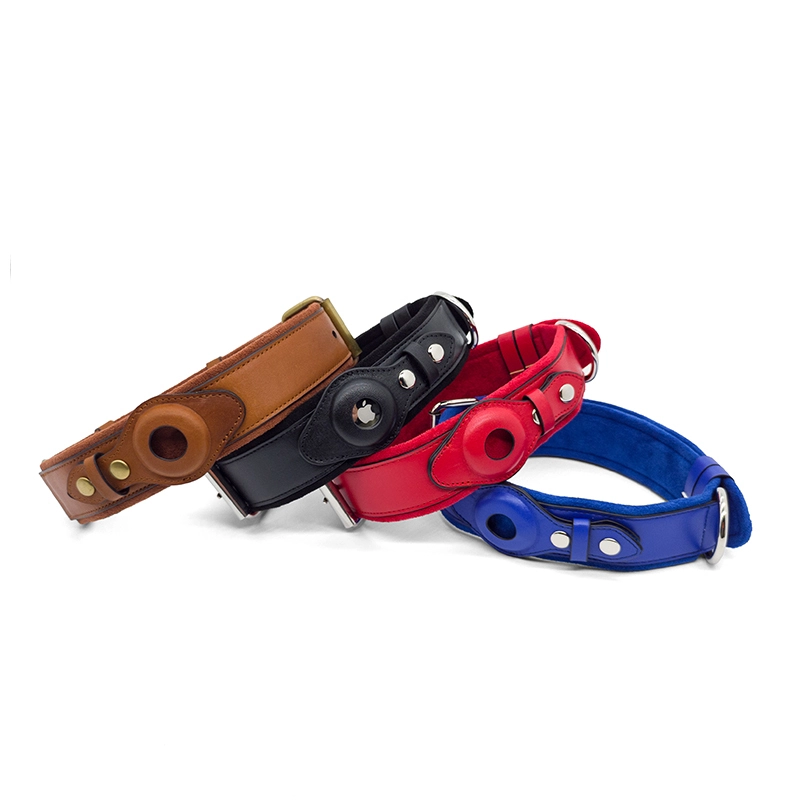 Coleira de couro vegano para Apple AirTag | Coleira de couro PU com suporte Airtag PSP-315N 1