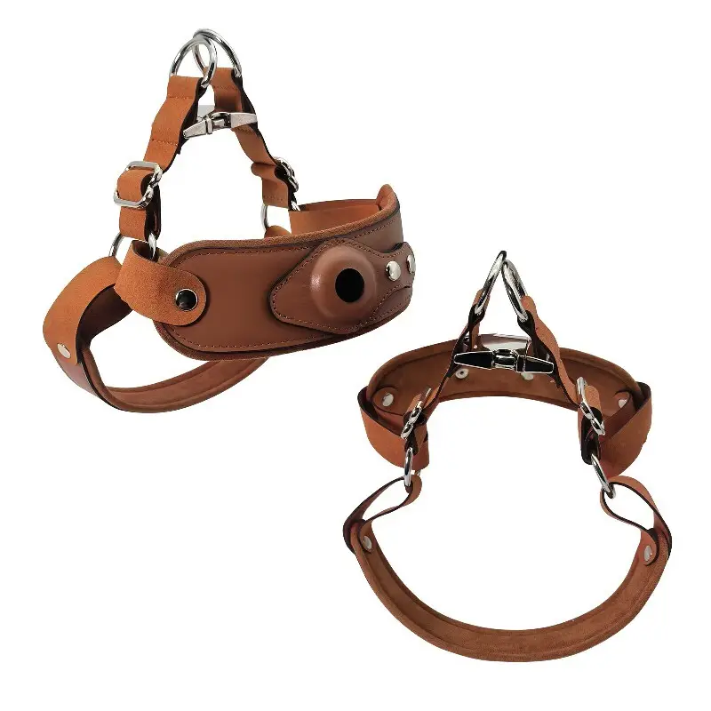 Airtag Harness Full Grain Cow Leather Products Wholesale - Purespet 2