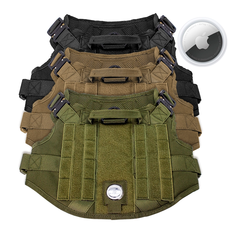 Arnés táctico para perros para Apple AirTag | Arnés militar reflectante para perros con soporte oculto para Airtag PSP-322 1