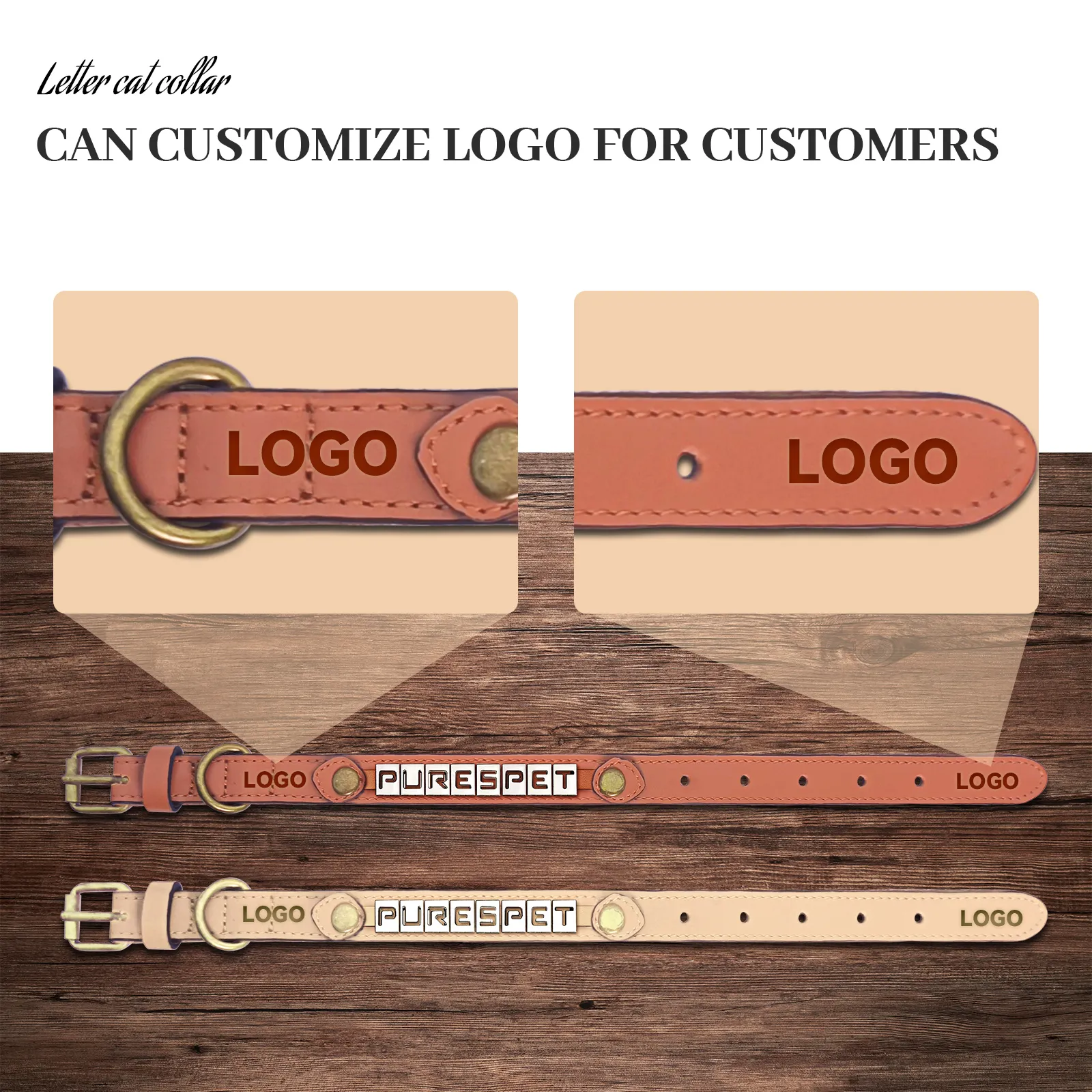 Handcrafted Leather Dog Collars Brown - - 4