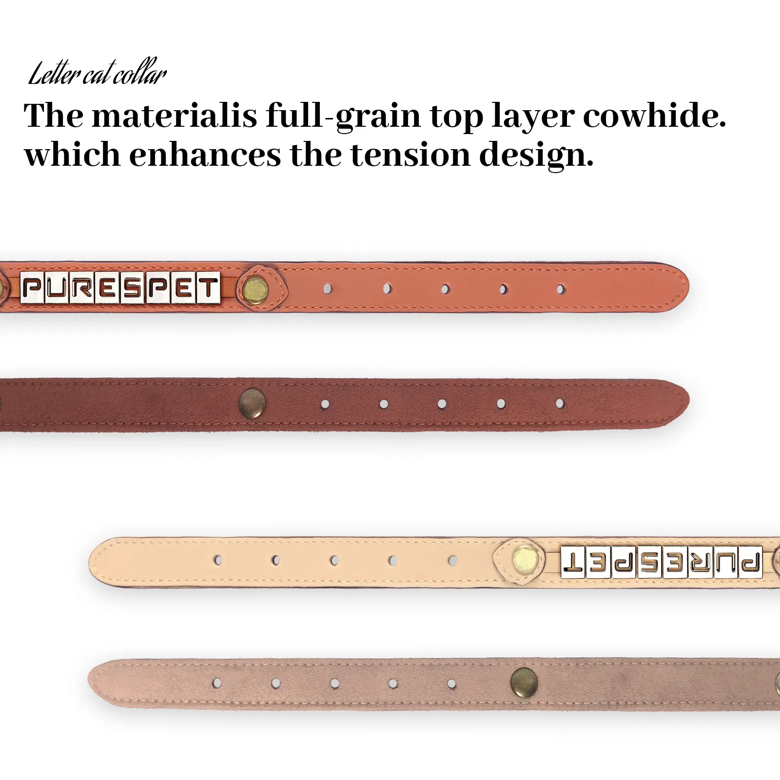 Handcrafted Leather Dog Collars Brown - - 5