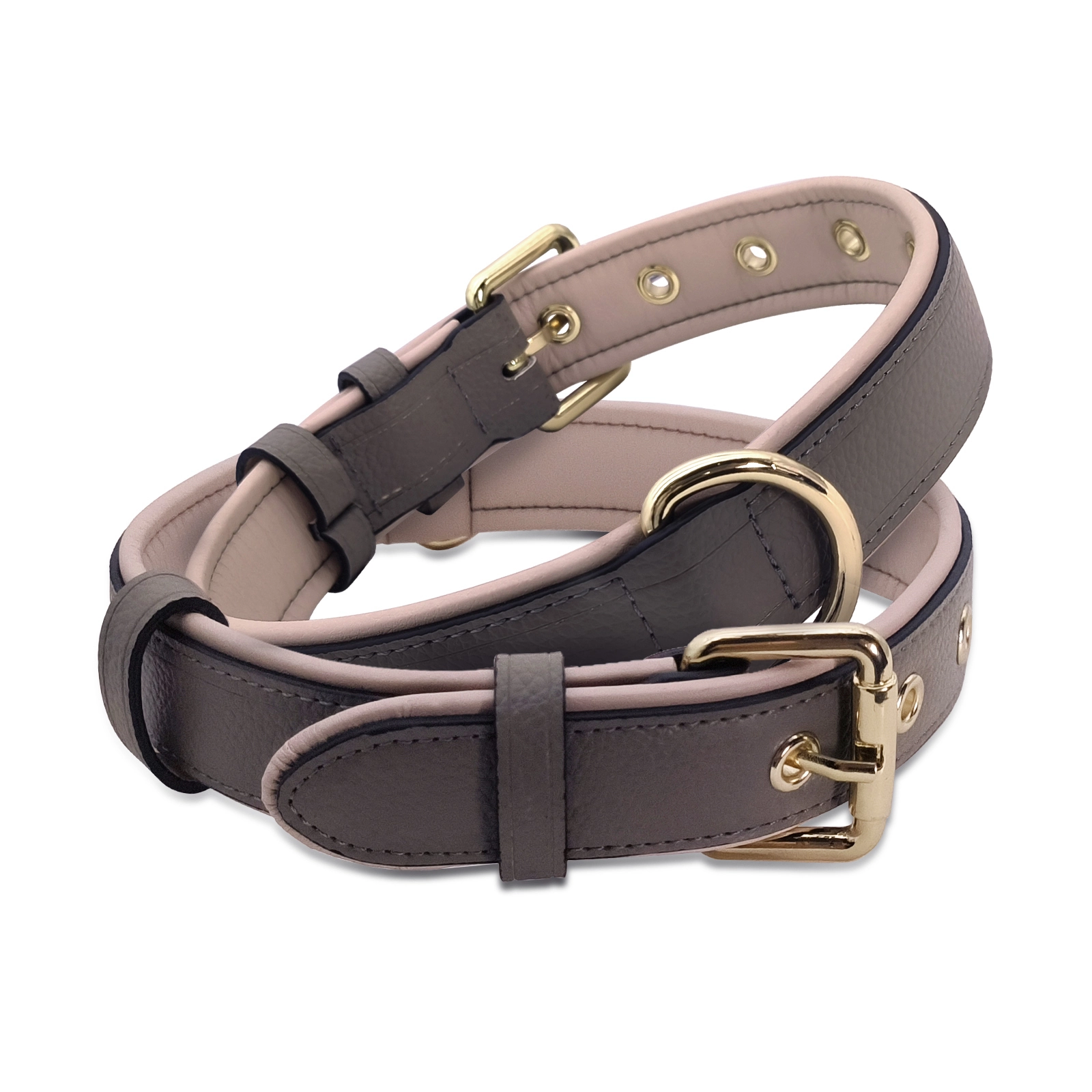 Collier de chien en cuir rembourré véritable cuir véritable PSP-815 1