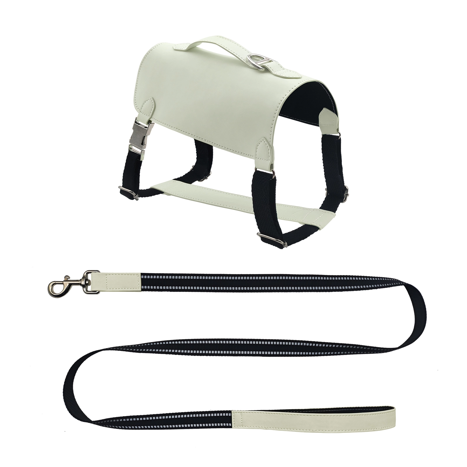 Luminous PU Leather Dog Harness Safe Nighttime Visibility PSP-1166 1