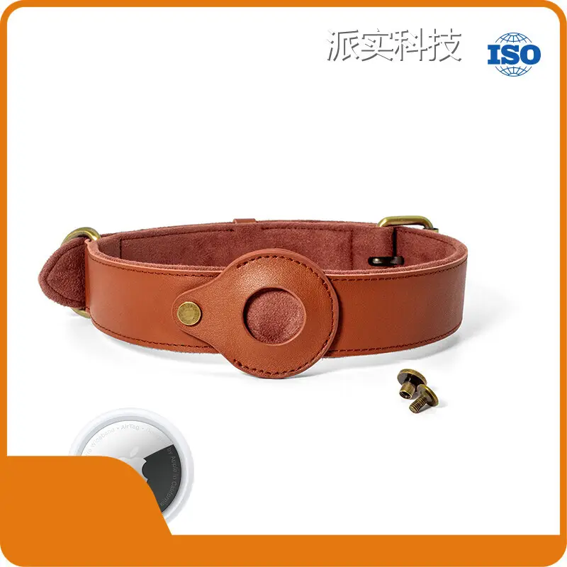 Apple Dog Tracker Collar Black/Brown by Purespet 1