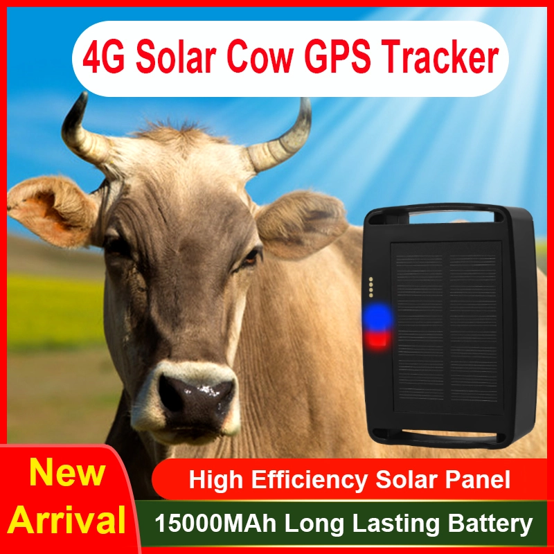Animal GPS Tracker, Waterproof GPS Tracker, Solar GPS Tracker, 4G Real-Time Positioning Tracker, Sound/Light Alarm, Escape Alerts for Cattle, Sheep, Horses and Camels-PGX-55 1