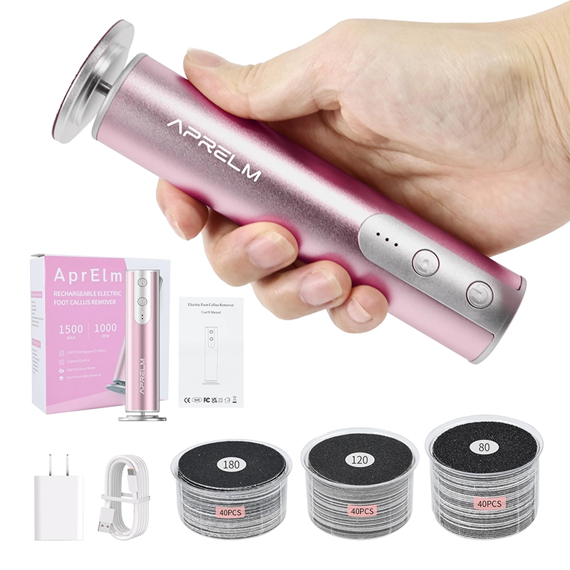 AprElm E3 Rechargeable Electric Foot File & Callus Remover 1